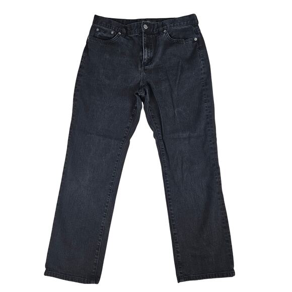 LRL Lauren Jeans Co Ralph Lauren Black Classic Straight Leg Jeans Sz10 Worn Look - Picture 1 of 10